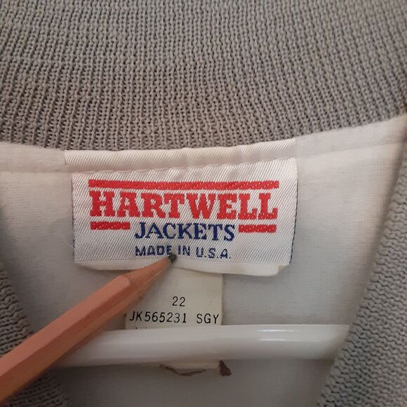 Vtg Hartwell Bomber Jacket Mens L 70's 80's Satin Made USA The Little Club - Picture 7 of 13